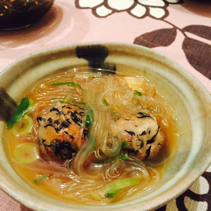 がんもどき団子の春雨あんかけ